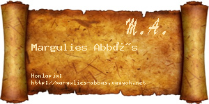 Margulies Abbás névjegykártya